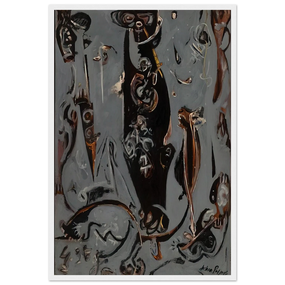 TOTEM LESSON 2 1945 Framed Poster | Jackson Pollock Framed Prints Wall Art | Jackson Pollock Store
