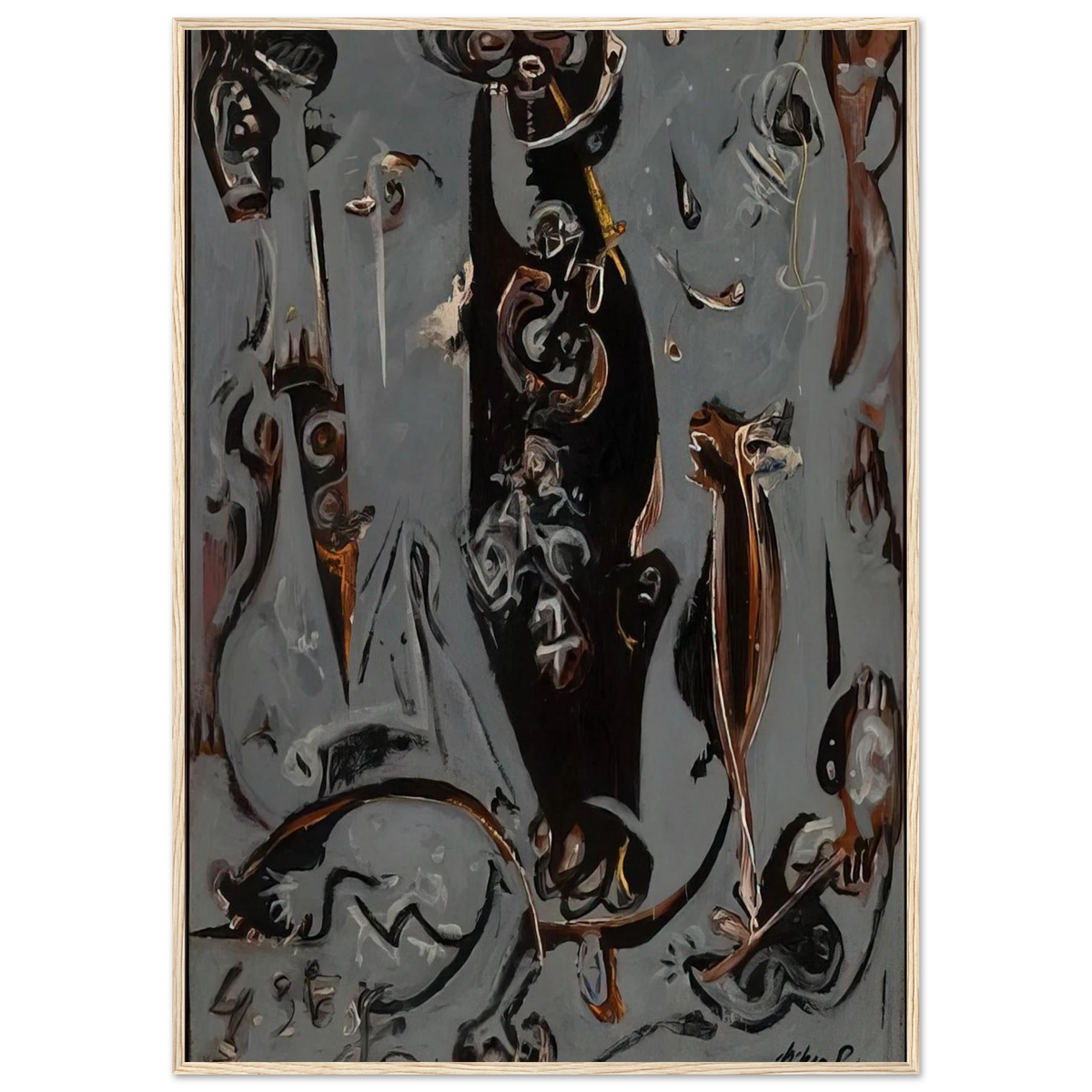 TOTEM LESSON 2 1945 Framed Poster | Jackson Pollock Framed Prints Wall Art | Jackson Pollock Store