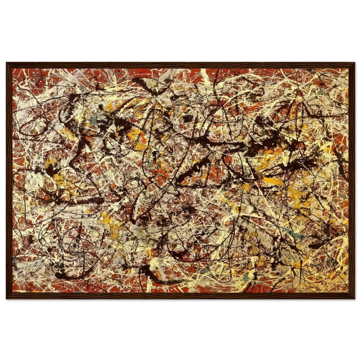 MURAL ON INDIAN RED GROUND 1950 Framed Poster | Jackson Pollock Framed Prints Wall Art | Jackson Pollock Store