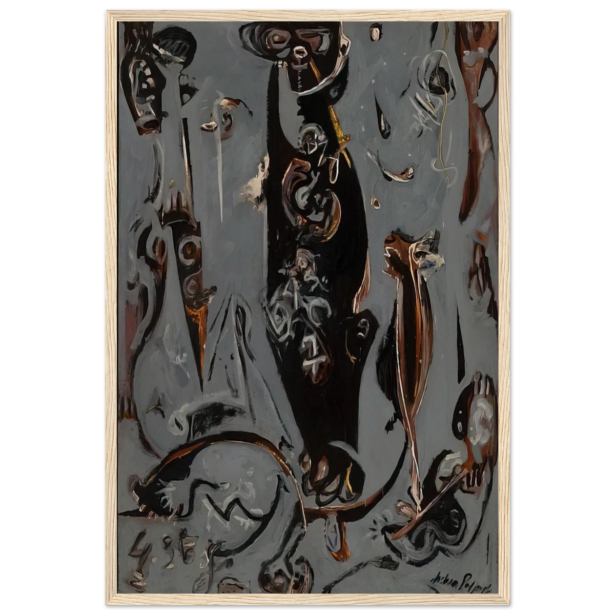 TOTEM LESSON 2 1945 Framed Poster | Jackson Pollock Framed Prints Wall Art | Jackson Pollock Store