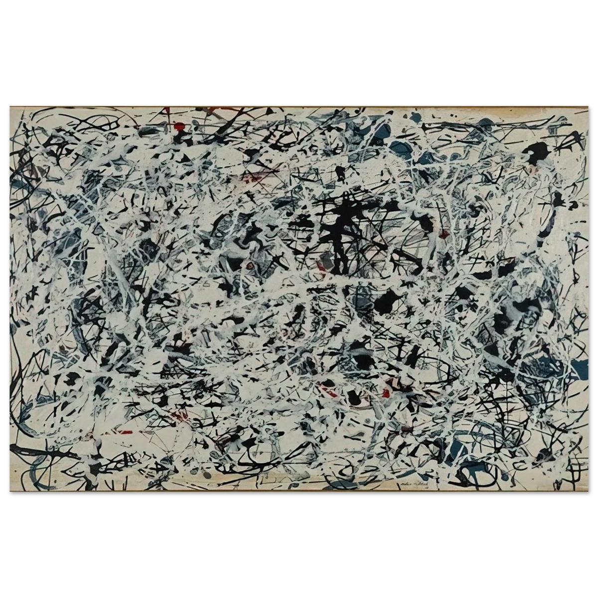 COMPOSITION WHITE BLACK BLUE AND RED ON WHITE 1948 Poster | Jackson Pollock Poster | Jackson Pollock Store