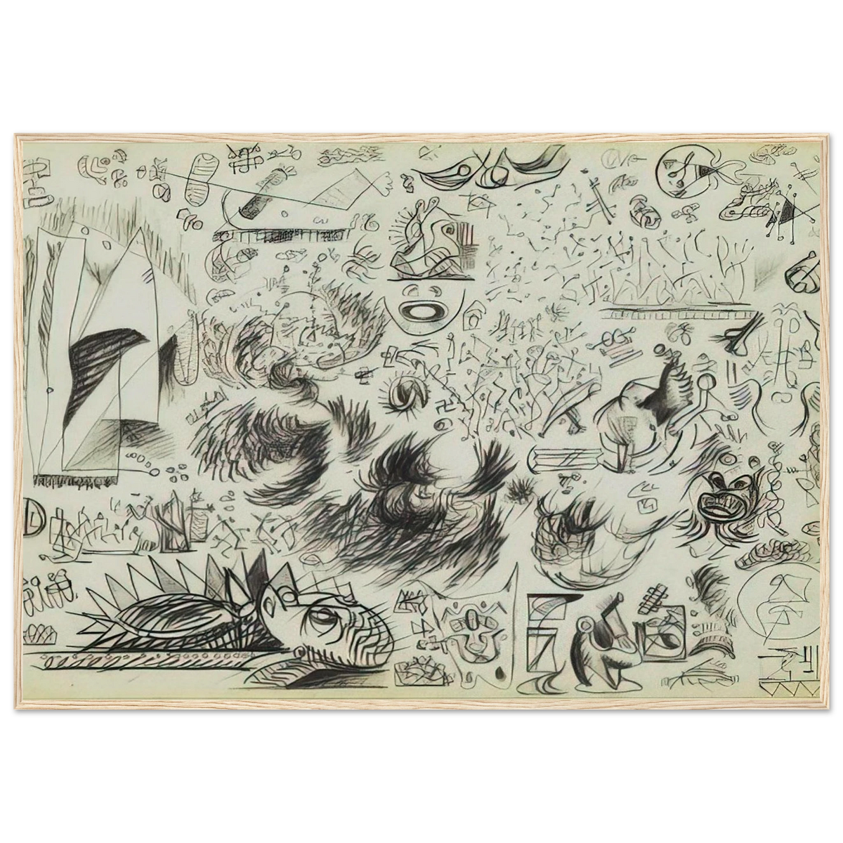 SHEET OF STUDIES 1941 Framed Poster | Jackson Pollock Framed Prints Wall Art | Jackson Pollock Store
