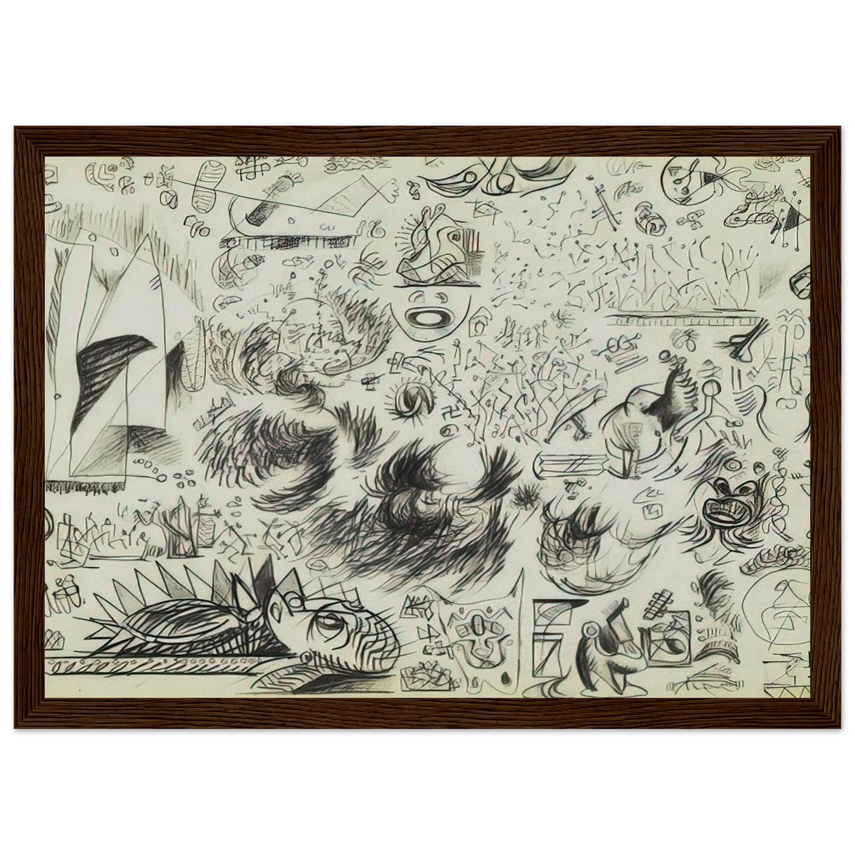 SHEET OF STUDIES 1941 Framed Poster | Jackson Pollock Framed Prints Wall Art | Jackson Pollock Store