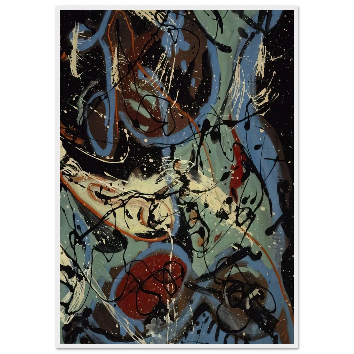 COMPOSITION WITH POURING II Framed Poster | Jackson Pollock Framed Prints Wall Art | Jackson Pollock Store