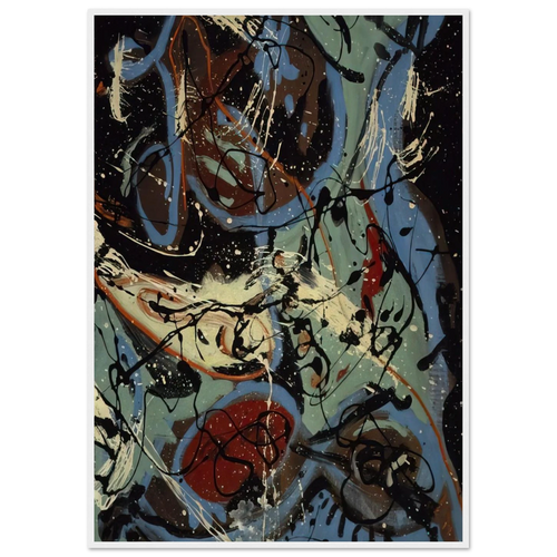 COMPOSITION WITH POURING II Framed Poster | Jackson Pollock Framed Prints Wall Art | Jackson Pollock Store