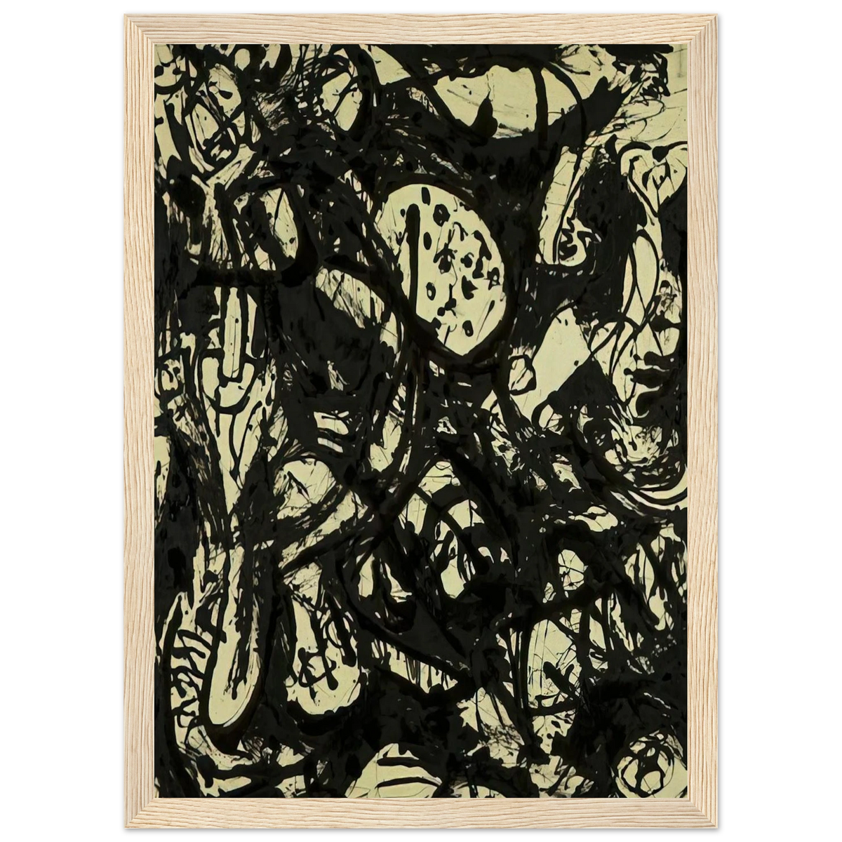 BLACK WHITE NUMBER 20 1951 Framed Poster | Jackson Pollock Framed Prints Wall Art | Jackson Pollock Store