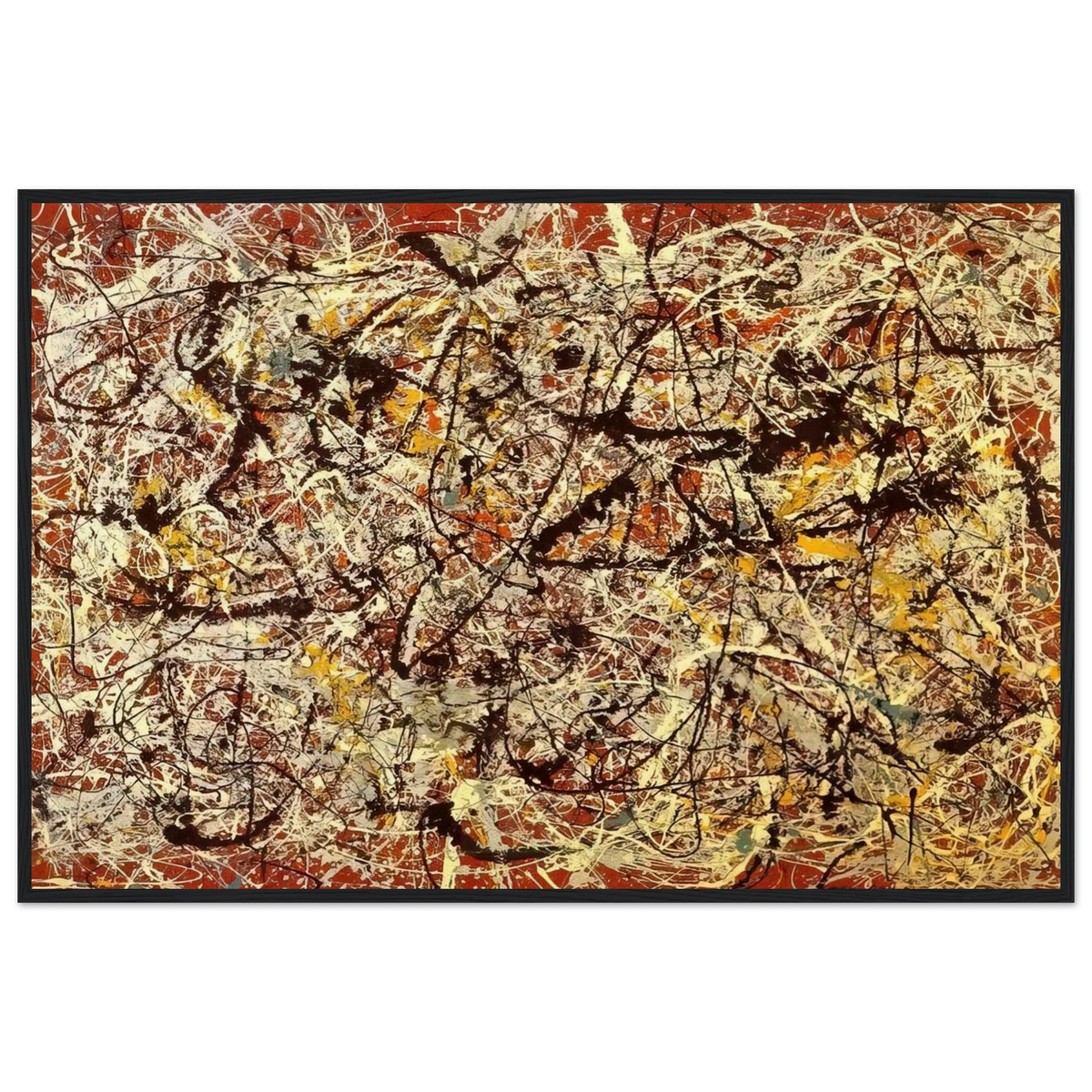 MURAL ON INDIAN RED GROUND 1950 Framed Poster | Jackson Pollock Framed Prints Wall Art | Jackson Pollock Store