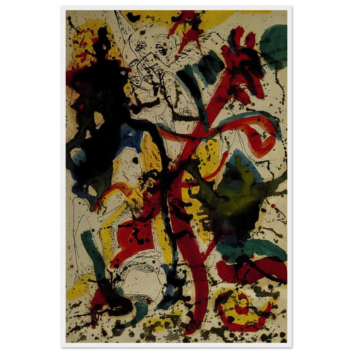 UNTITLED 1944 Framed Poster | Jackson Pollock Framed Prints Wall Art | Jackson Pollock Store