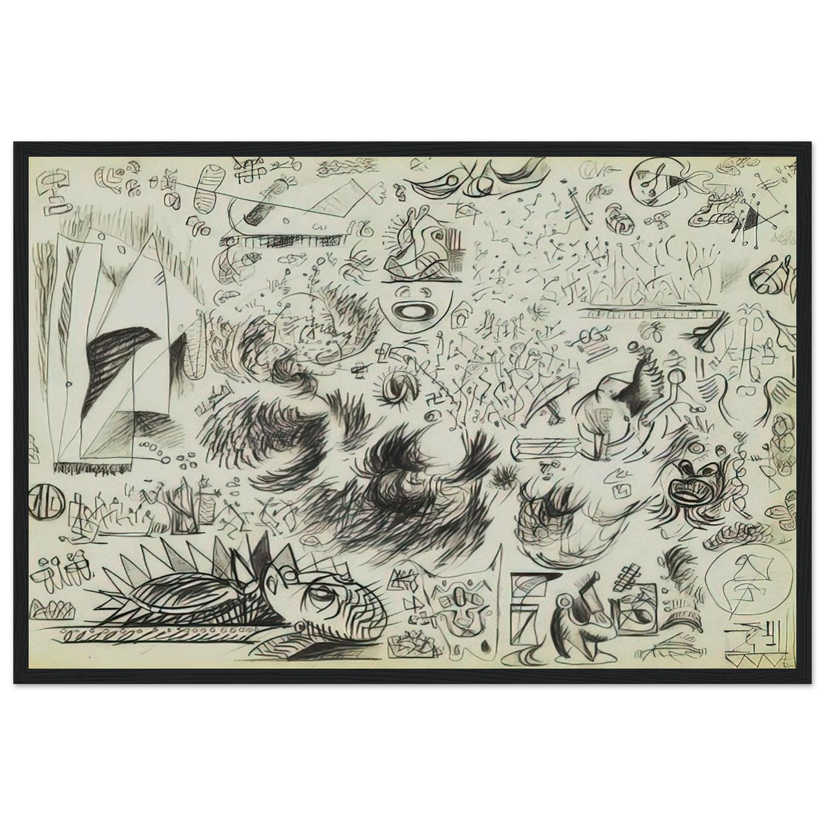 SHEET OF STUDIES 1941 Framed Poster | Jackson Pollock Framed Prints Wall Art | Jackson Pollock Store