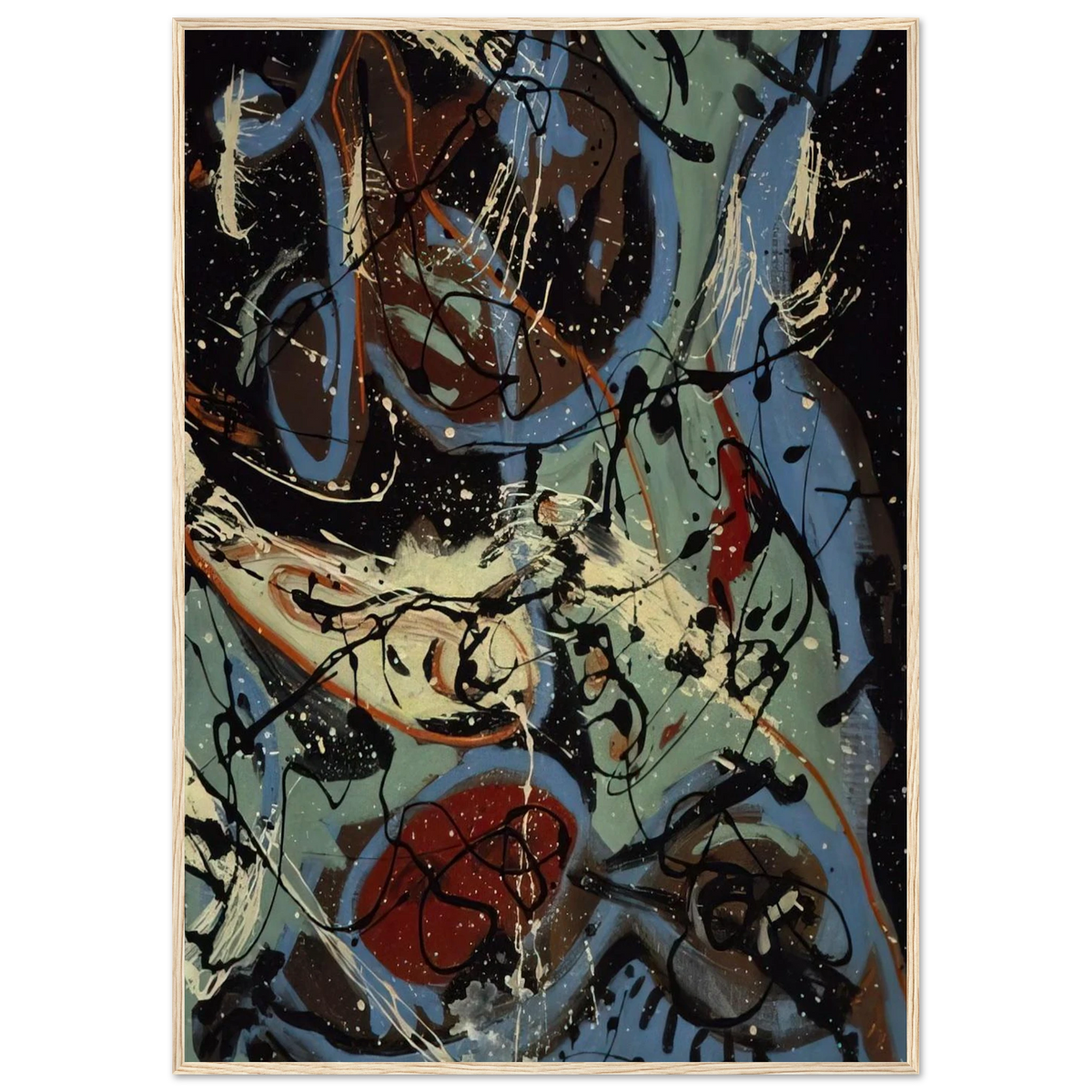 COMPOSITION WITH POURING II Framed Poster | Jackson Pollock Framed Prints Wall Art | Jackson Pollock Store