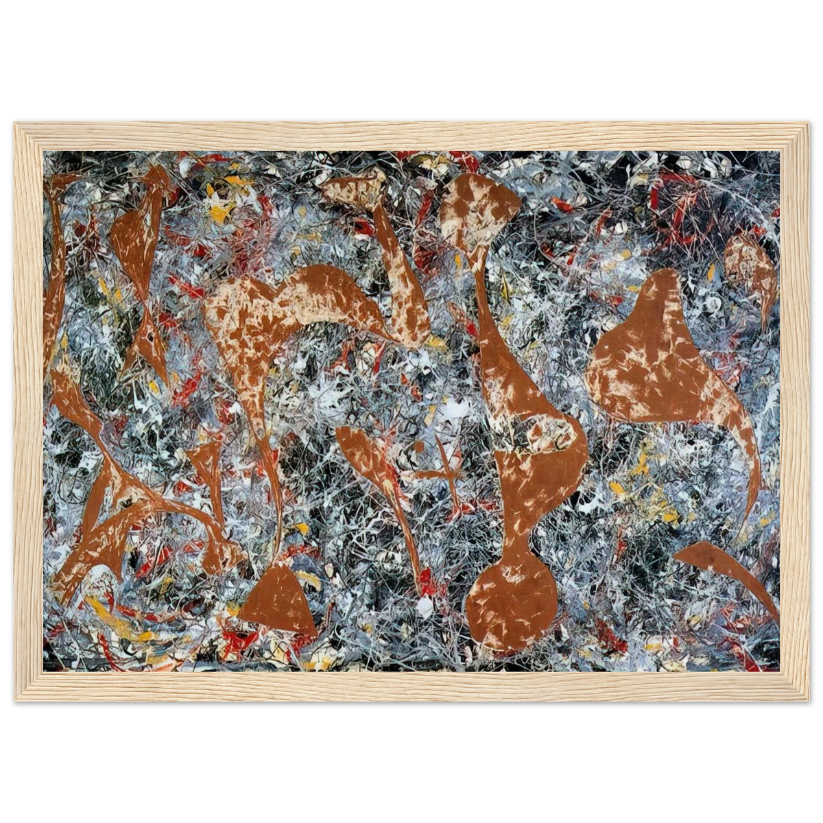 NUMBER 7 OUT OF THE WEB 1949 Framed Poster | Jackson Pollock Framed Prints Wall Art | Jackson Pollock Store
