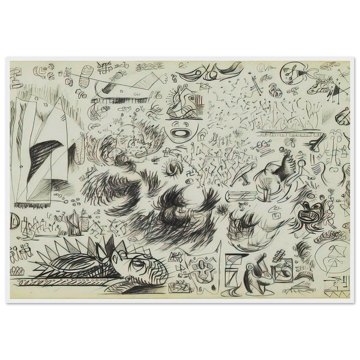 SHEET OF STUDIES 1941 Framed Poster | Jackson Pollock Framed Prints Wall Art | Jackson Pollock Store