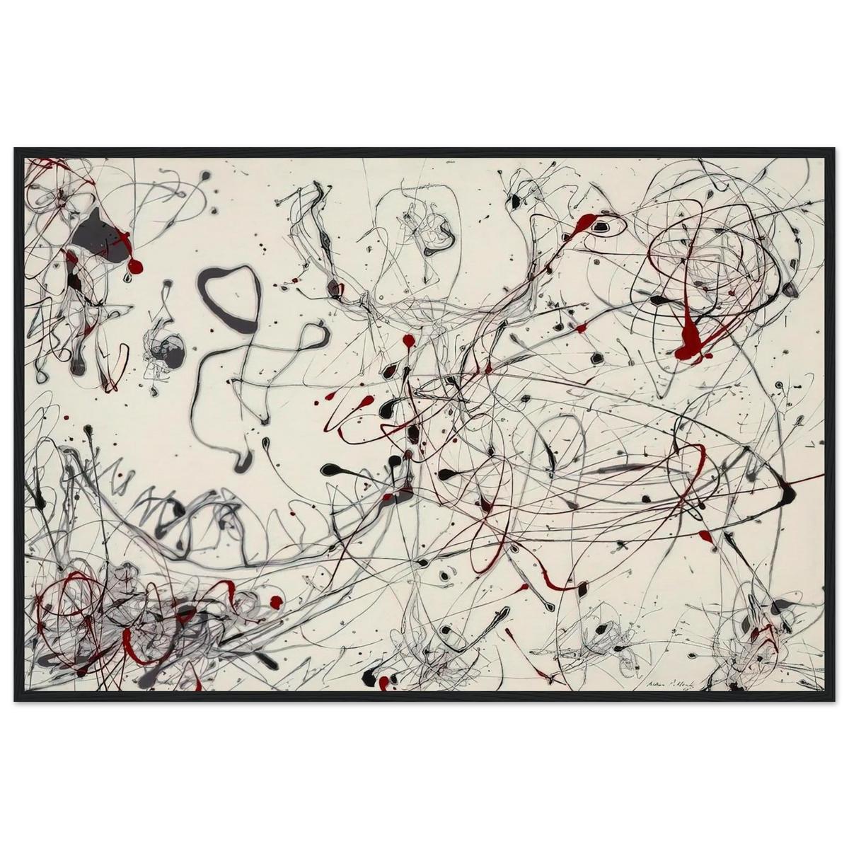 NUMBER 4 GRAY AND RED 1948 Framed Poster | Jackson Pollock Framed Prints Wall Art | Jackson Pollock Store