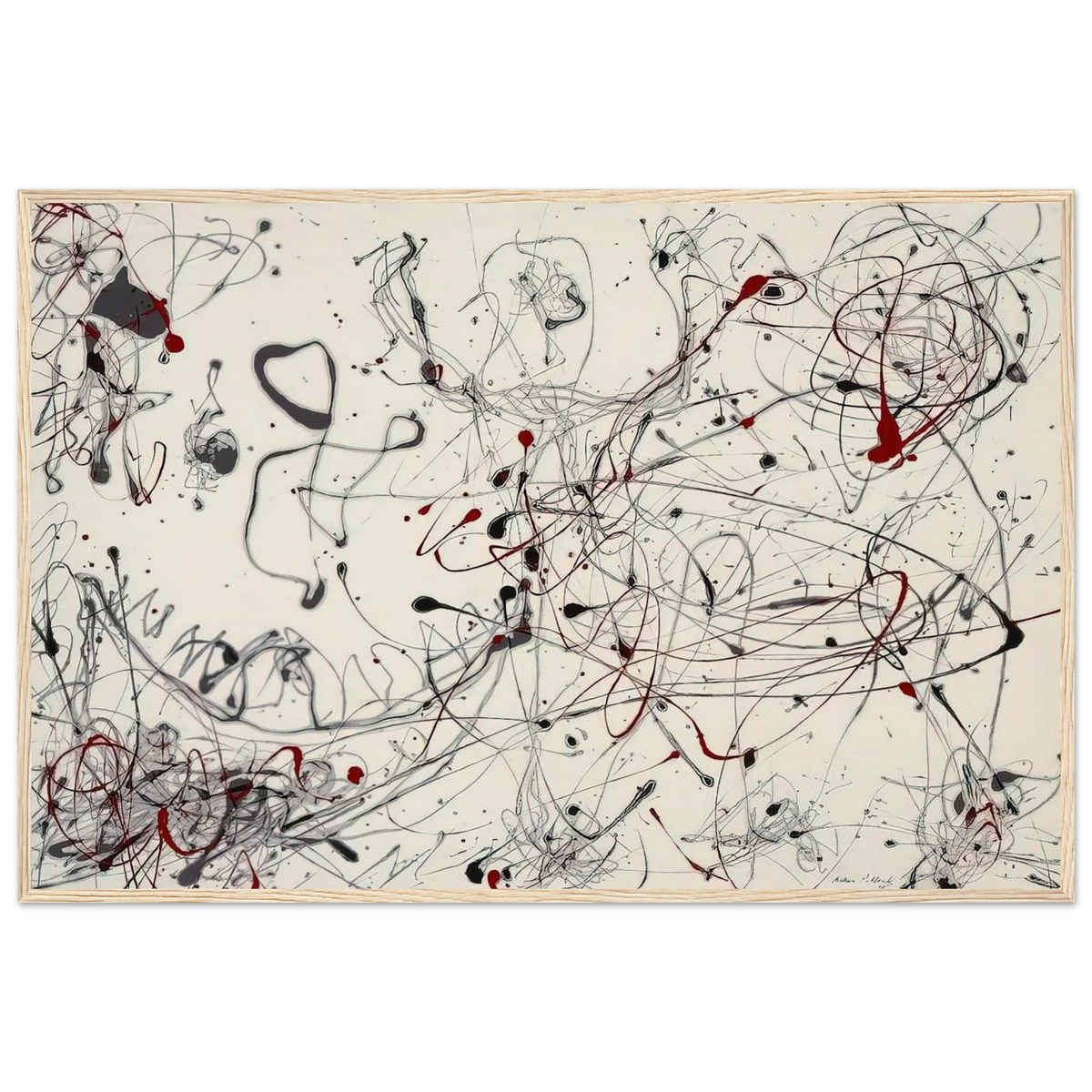 NUMBER 4 GRAY AND RED 1948 Framed Poster | Jackson Pollock Framed Prints Wall Art | Jackson Pollock Store