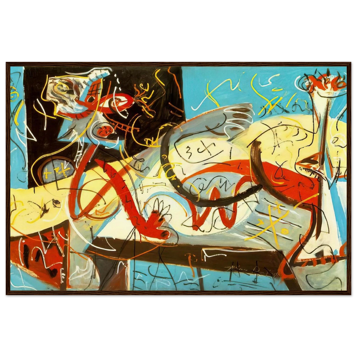 STENOGRAPHIC FIGURE Framed Poster | Jackson Pollock Framed Prints Wall Art | Jackson Pollock Store