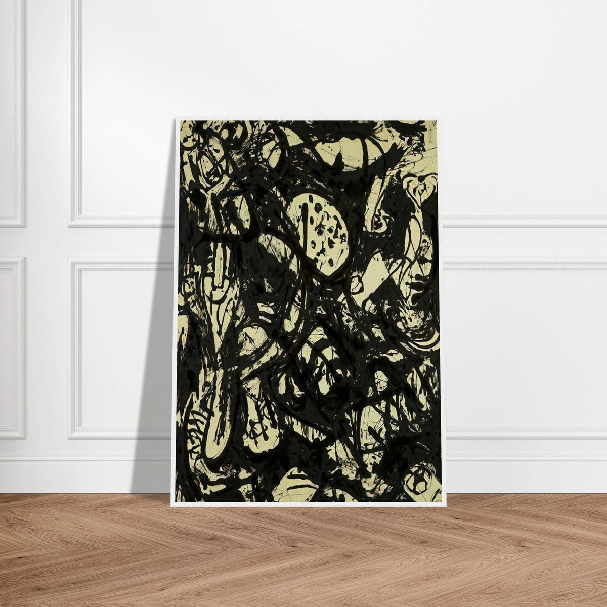 BLACK WHITE NUMBER 20 1951 Framed Poster | Jackson Pollock Framed Prints Wall Art | Jackson Pollock Store