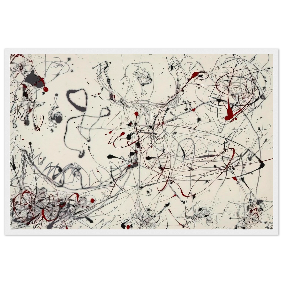 NUMBER 4 GRAY AND RED 1948 Framed Poster | Jackson Pollock Framed Prints Wall Art | Jackson Pollock Store