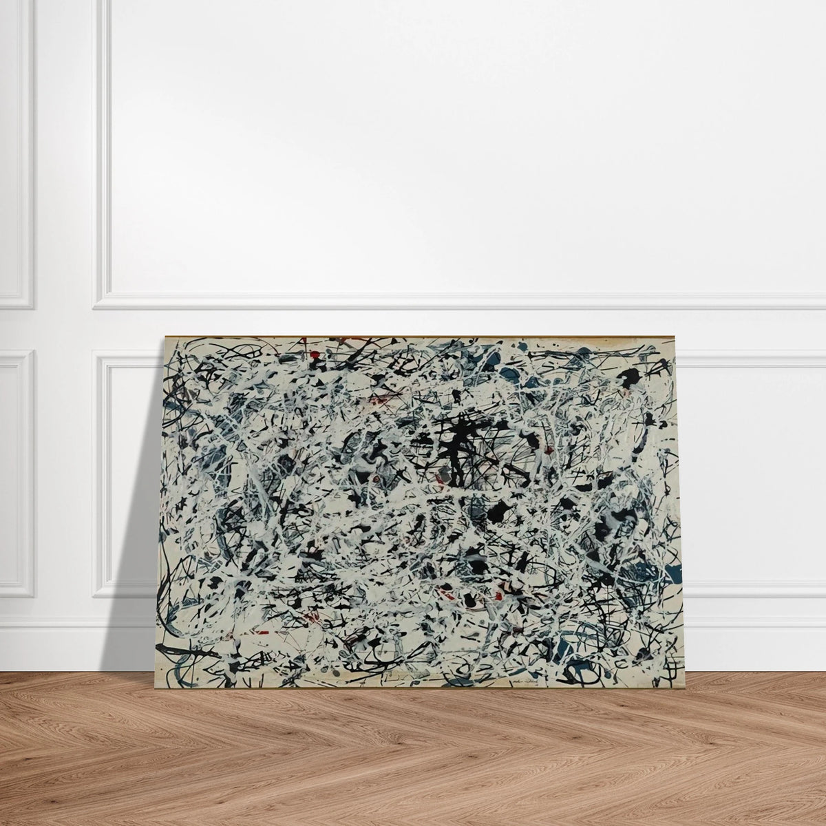 COMPOSITION WHITE BLACK BLUE AND RED ON WHITE 1948 Poster | Jackson Pollock Poster | Jackson Pollock Store