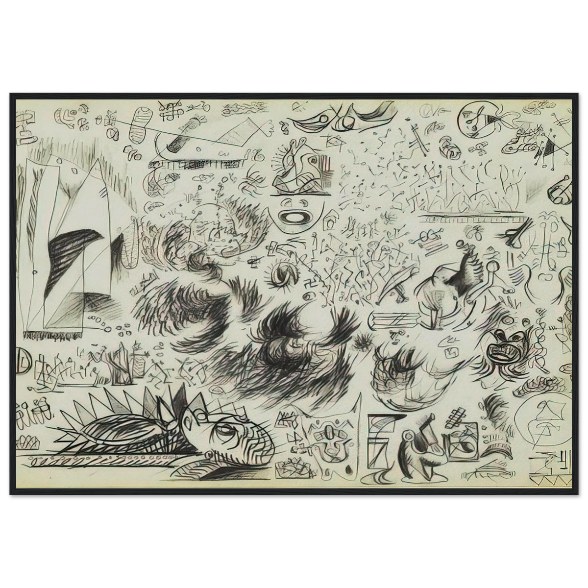 SHEET OF STUDIES 1941 Framed Poster | Jackson Pollock Framed Prints Wall Art | Jackson Pollock Store