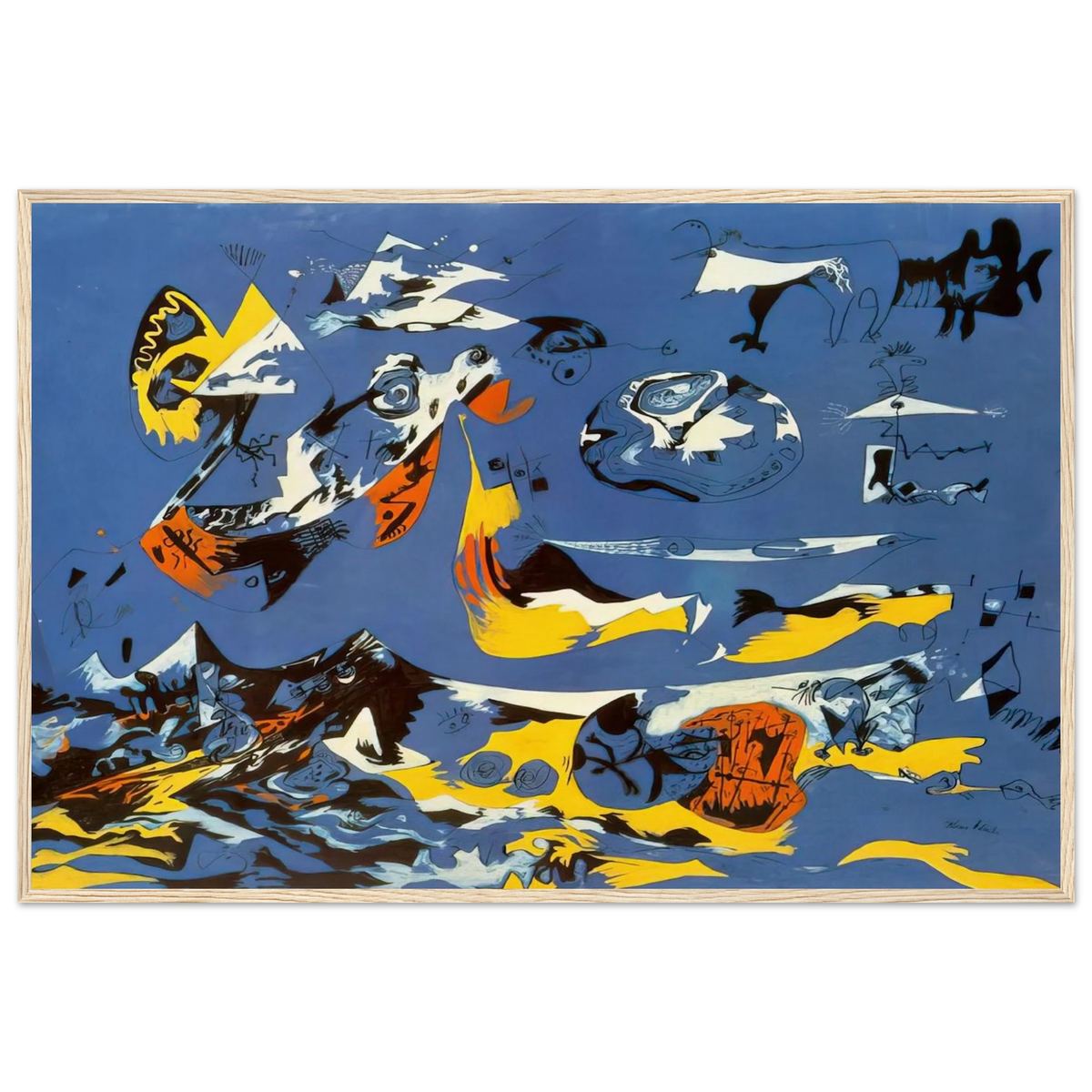 BLUE MOBY DICK Framed Poster | Jackson Pollock Framed Prints Wall Art | Jackson Pollock Store