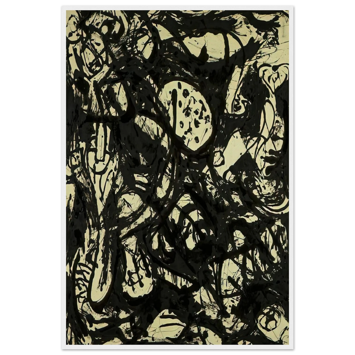 BLACK WHITE NUMBER 20 1951 Framed Poster | Jackson Pollock Framed Prints Wall Art | Jackson Pollock Store