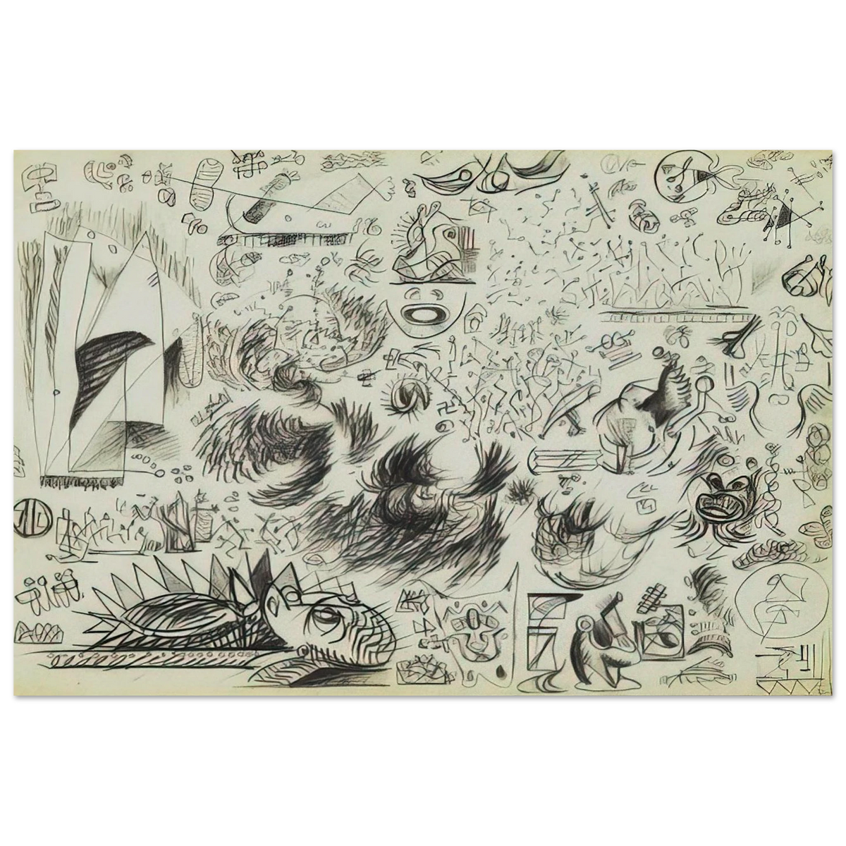 SHEET OF STUDIES 1941 Poster | Jackson Pollock Poster | Jackson Pollock Store