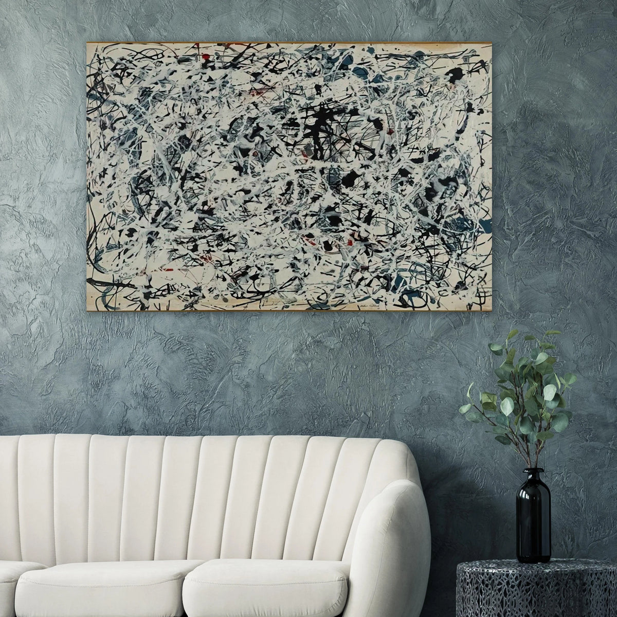 COMPOSITION WHITE BLACK BLUE AND RED ON WHITE 1948 Poster | Jackson Pollock Poster | Jackson Pollock Store