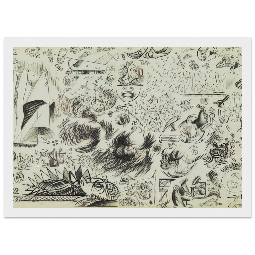 SHEET OF STUDIES 1941 Framed Poster | Jackson Pollock Framed Prints Wall Art | Jackson Pollock Store