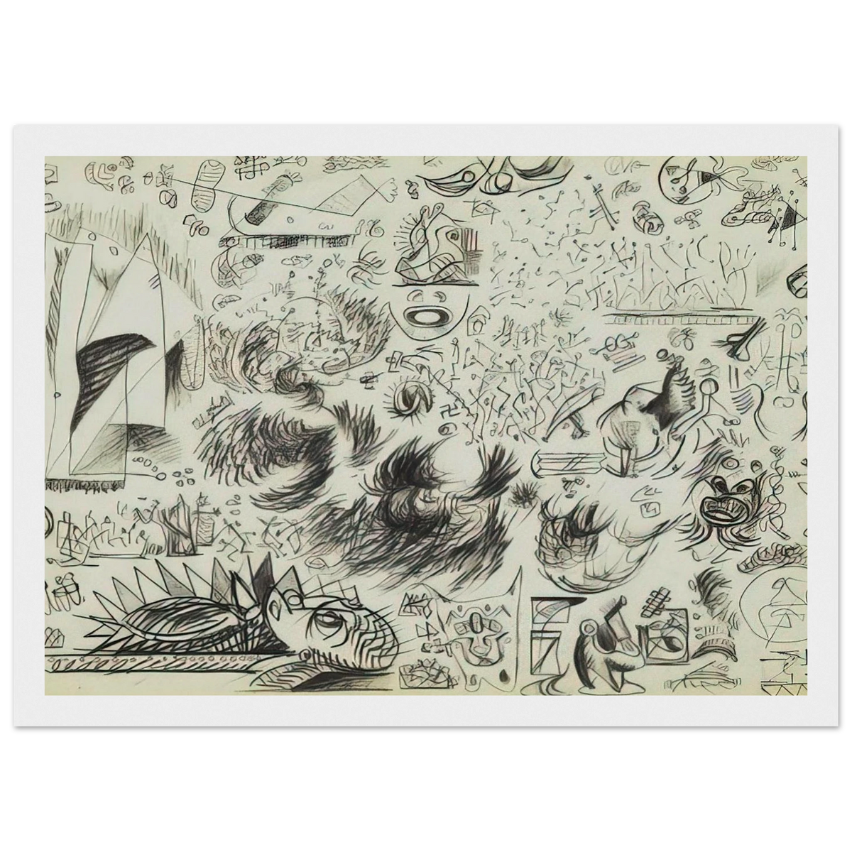 SHEET OF STUDIES 1941 Framed Poster | Jackson Pollock Framed Prints Wall Art | Jackson Pollock Store