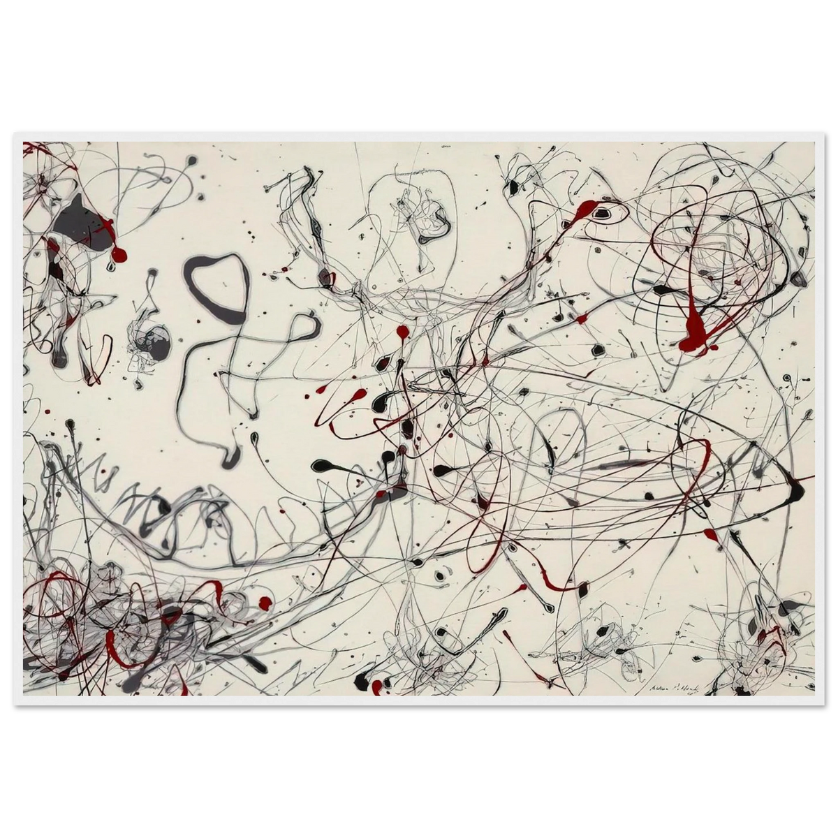 NUMBER 4 GRAY AND RED 1948 Framed Poster | Jackson Pollock Framed Prints Wall Art | Jackson Pollock Store