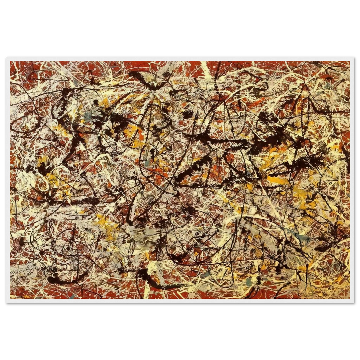 MURAL ON INDIAN RED GROUND 1950 Framed Poster | Jackson Pollock Framed Prints Wall Art | Jackson Pollock Store