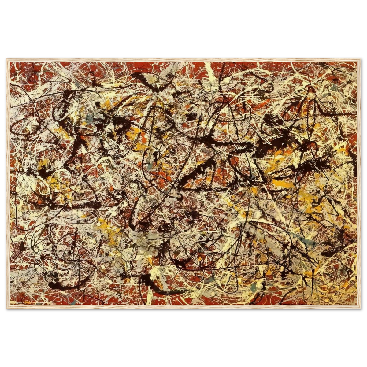 MURAL ON INDIAN RED GROUND 1950 Framed Poster | Jackson Pollock Framed Prints Wall Art | Jackson Pollock Store